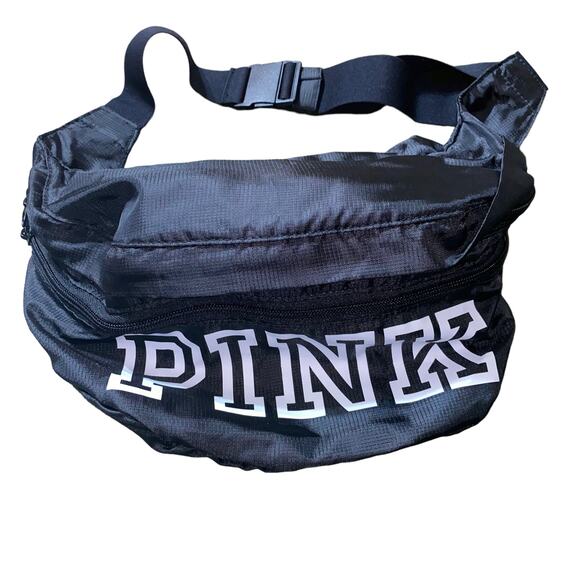 Victoria's Secret PINK Convertible Backpack/Fanny Pack Black/White - Picture 1 of 9